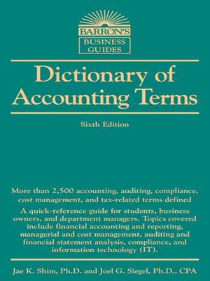 cover image of Dictionary of Accounting Terms